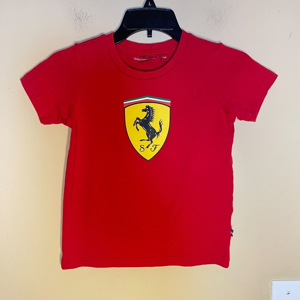 Ferrari Red Kids Shirt with Yellow Logo